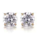 18k gold 1 5ct round lab grown diamond four prong stud earrings 1