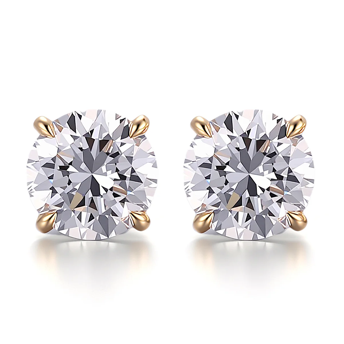 18k gold 1 5ct round lab grown diamond four prong stud earrings 1 18k gold 1 5ct round lab grown diamond four prong stud earrings 1