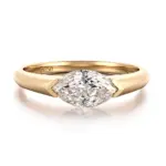 18k gold 1ct marquise lab grown diamond heirloom solitaire engagement ring 1