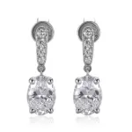 18k gold 1ct oval lab grown diamond drop earrings 1