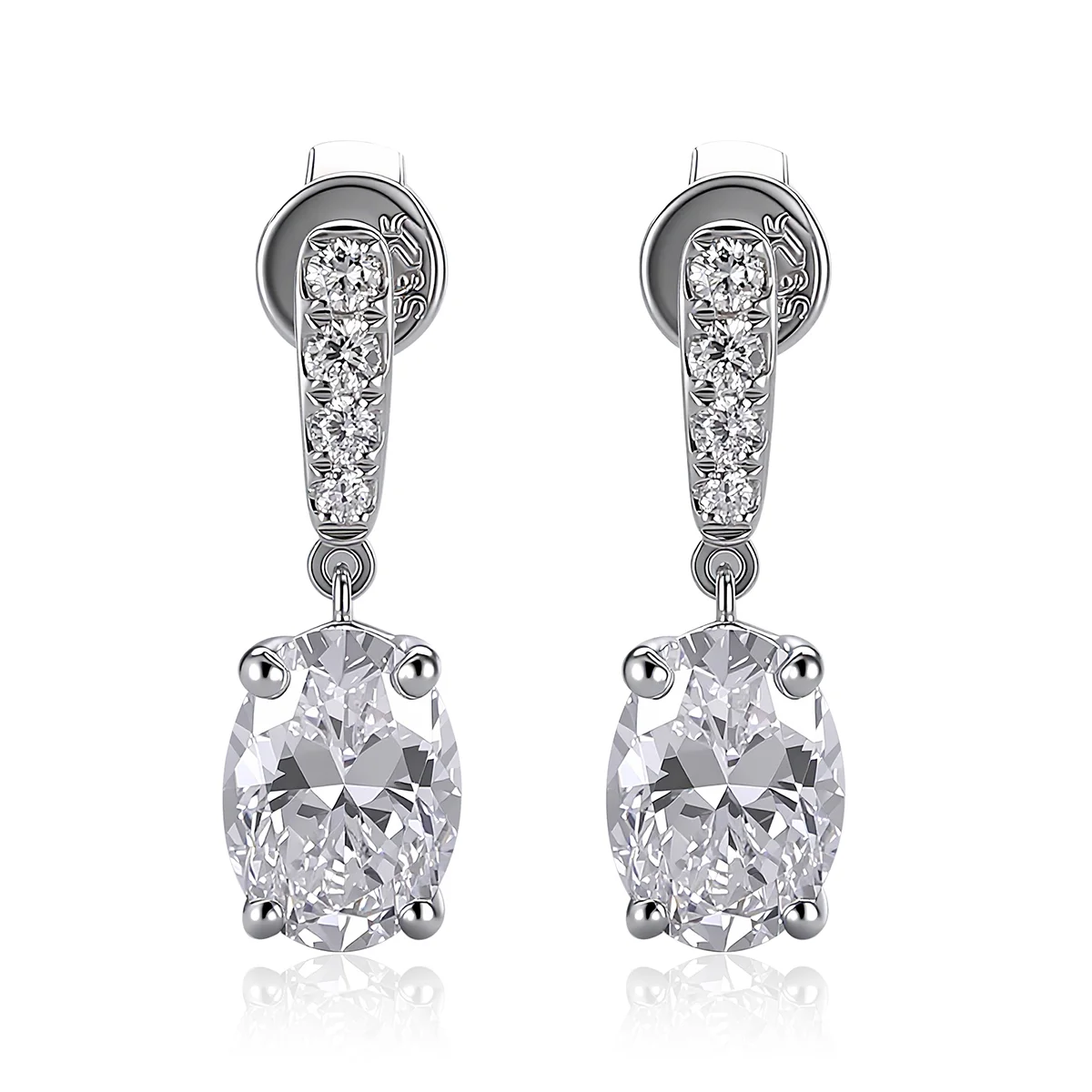 18k gold 1ct oval lab grown diamond drop earrings 1 18k gold 1ct oval lab grown diamond drop earrings 1