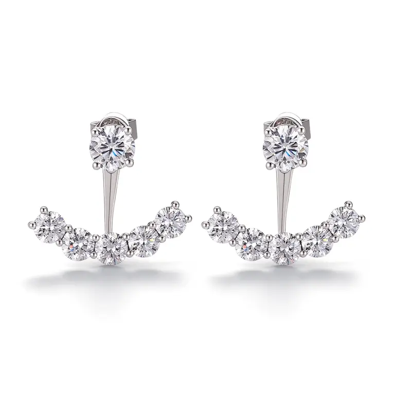 18k gold 1ct round lab grown diamond drop earrings 1