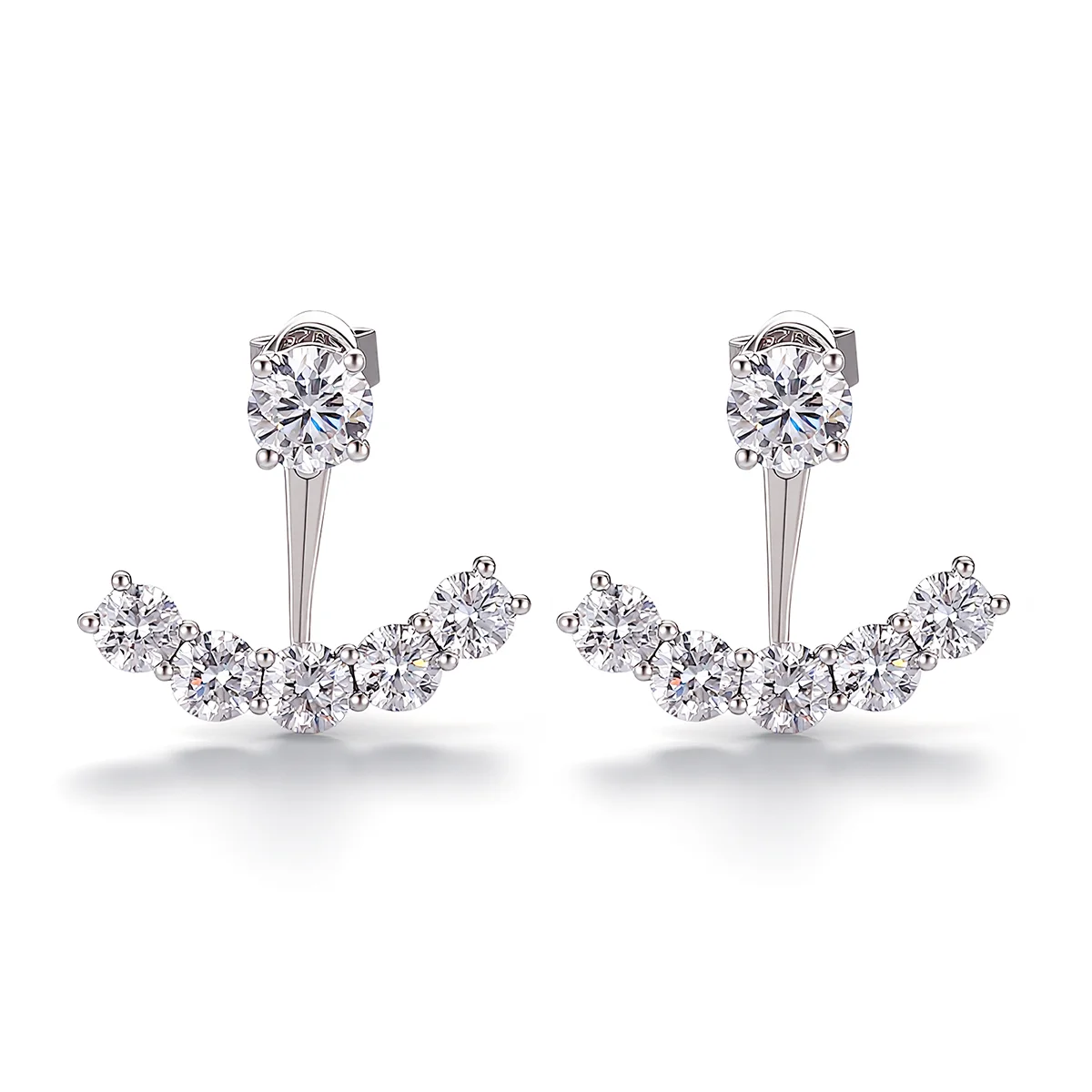 18k gold 1ct round lab grown diamond drop earrings 1 18k gold 1ct round lab grown diamond drop earrings 1