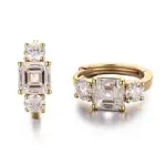 18k gold asscher cut lab grown diamond hoop earrings 1