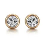 18k gold bubble round lab grown diamond stud earrings 1