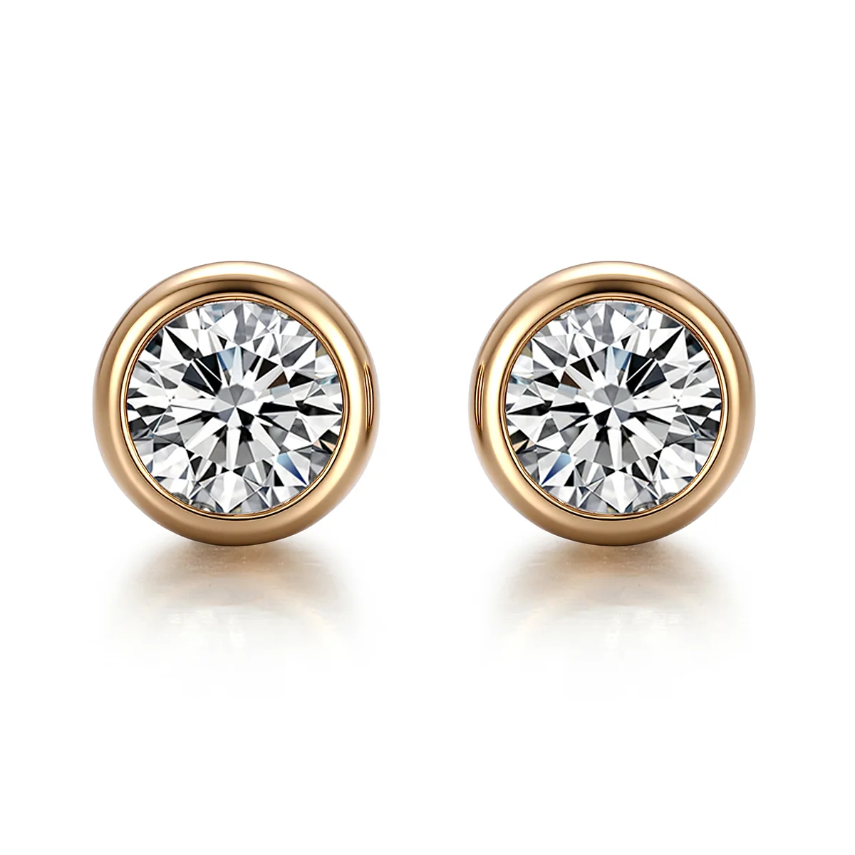 Ohrstecker aus 18-karätigem Gold mit kugelförmigem, im Labor gezüchtetem Diamanten (1 Stück) Ohrstecker aus 18-karätigem Gold mit kugelförmigem, im Labor gezüchtetem Diamanten (1 Stück)