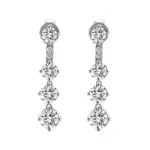 18k gold dainty round lab grown diamond drop earrings 1