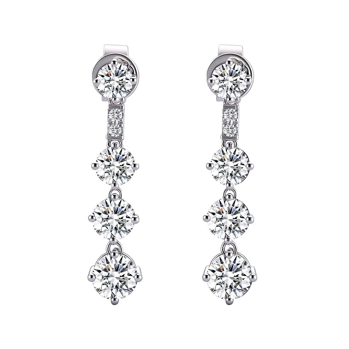 18k gold dainty round lab grown diamond drop earrings 1 18k gold dainty round lab grown diamond drop earrings 1