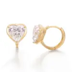 18k gold heart lab grown diamond hoop earrings 1