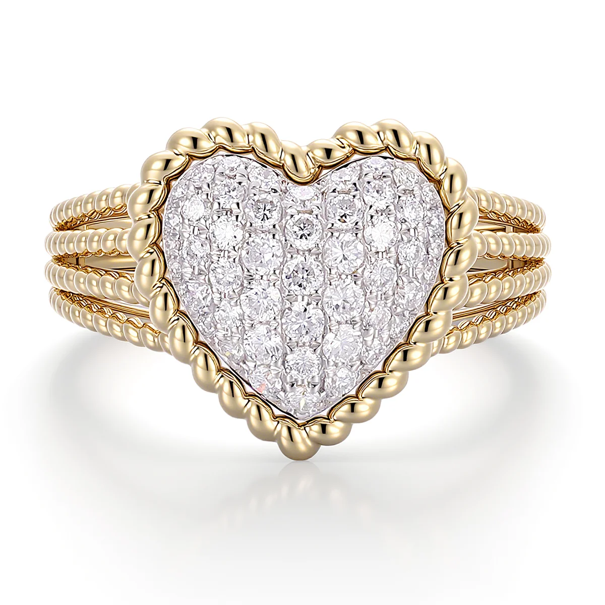 18k gold heart shaped round lab grown diamond cluster ring 1 18k gold heart shaped round lab grown diamond cluster ring 1