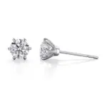 18k gold hearts and arrows round lab grown diamond stud earrings 1