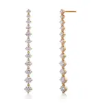 18k gold long round lab grown diamond drop earrings 1