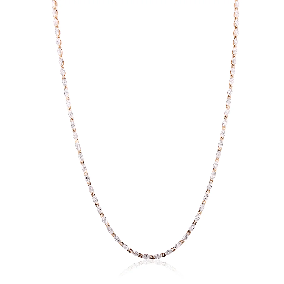 18k gold marquise lab grown diamond tennis necklace 1 18k gold marquise lab grown diamond tennis necklace 1