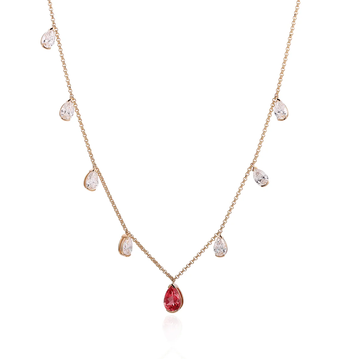 18k gold pear lab grown diamond charm necklace 1 18k gold pear lab grown diamond charm necklace 1