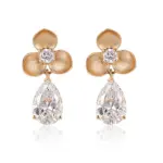 18k gold pear lab grown diamond two stone drop earrings 1