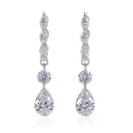 18k gold pear round and marquise lab grown diamond drop earrings 1