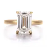 18k gold precision cut emerald lab grown diamond solitaire engagement ring 1