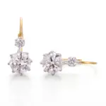 18k gold radiant round lab grown diamond hoop earrings 1