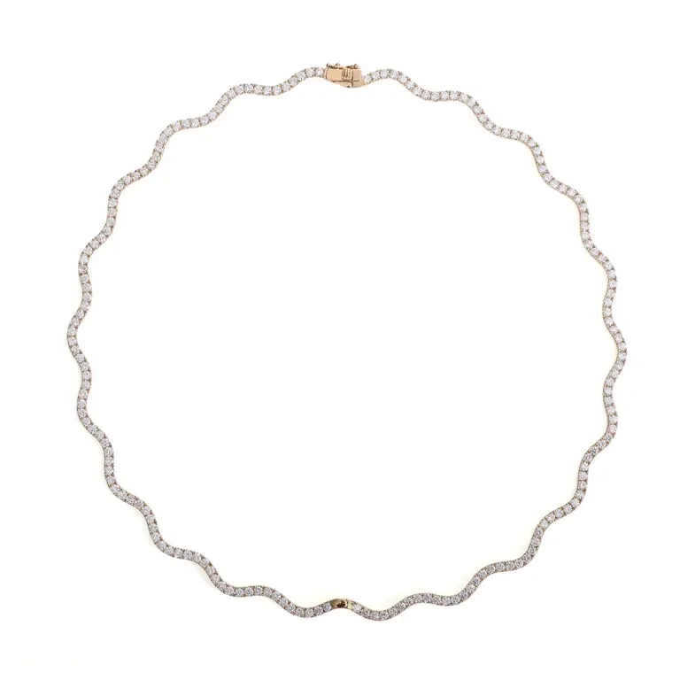 Collar de tenis de oro de 18k con diamante cultivado en laboratorio de talla redonda 1