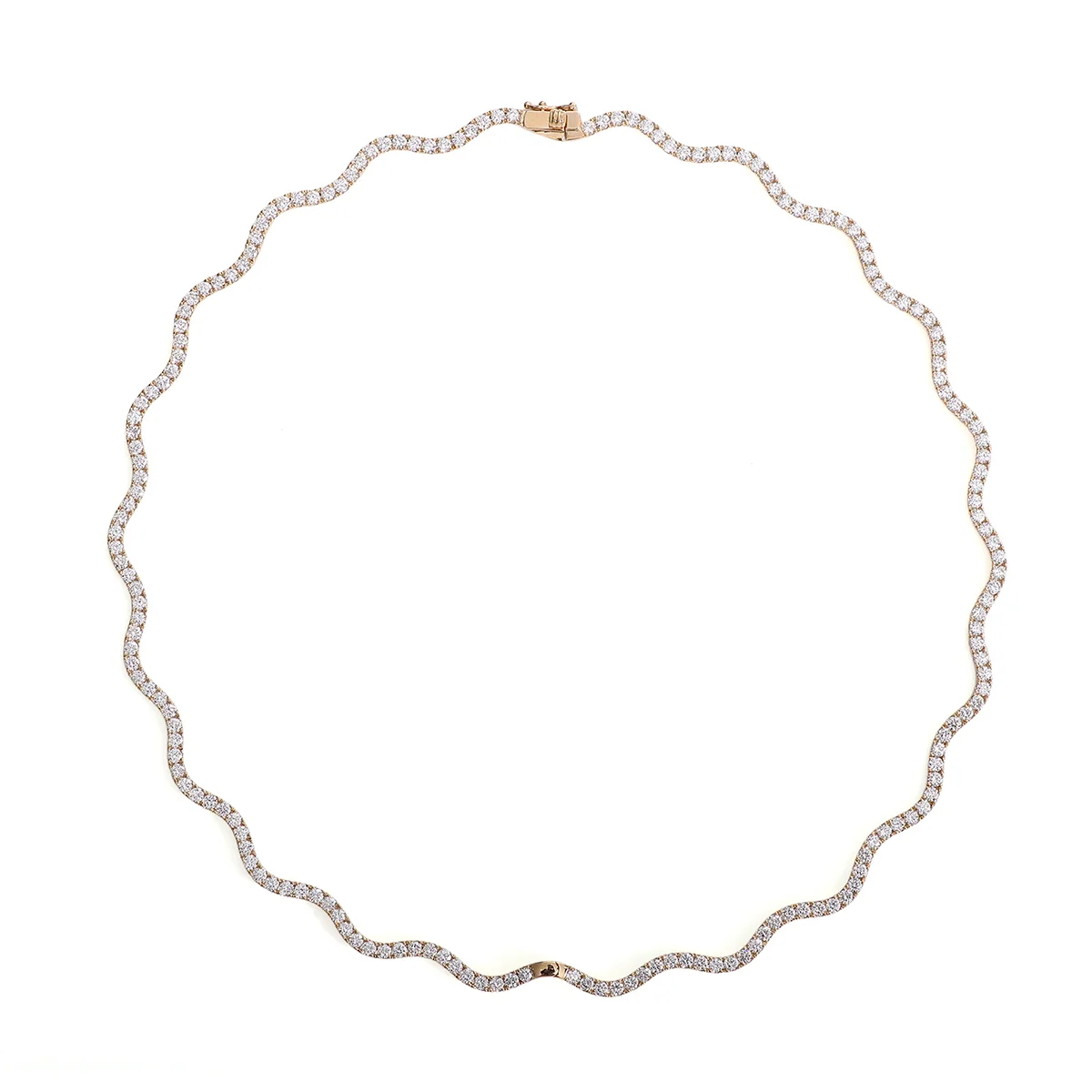 18k gold round cut lab grown diamond tennis necklace 1 18k gold round cut lab grown diamond tennis necklace 1
