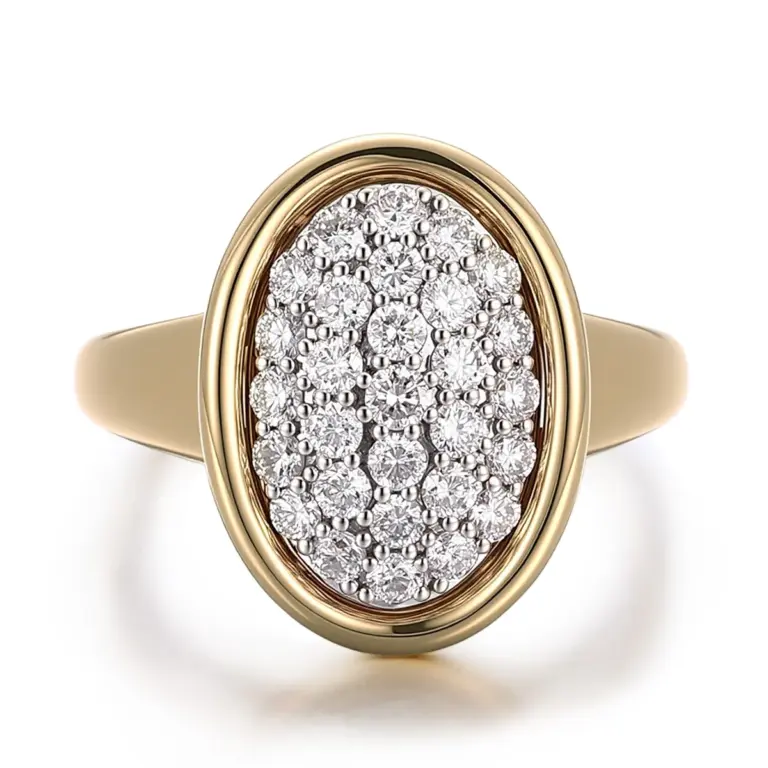 18k gold round lab grown diamond burst cluster engagement ring 1