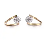 18k gold round lab grown diamond classic hoop earrings 1