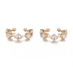 18k gold round lab grown diamond ear cuff hoop earrings 1