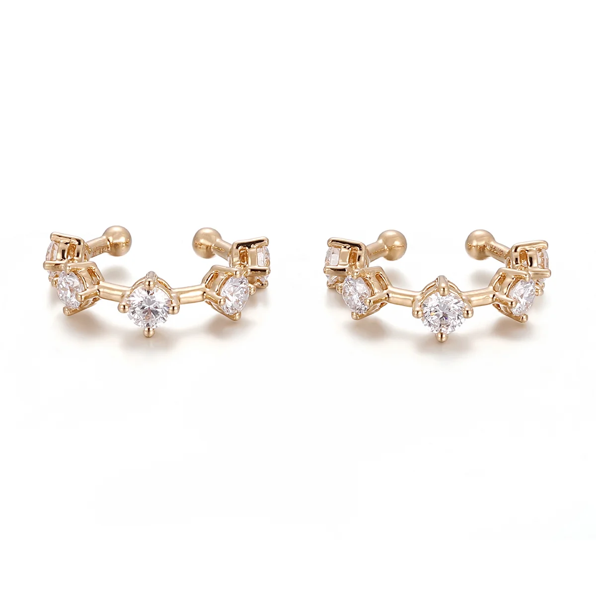 18k gold round lab grown diamond ear cuff hoop earrings 1 18k gold round lab grown diamond ear cuff hoop earrings 1