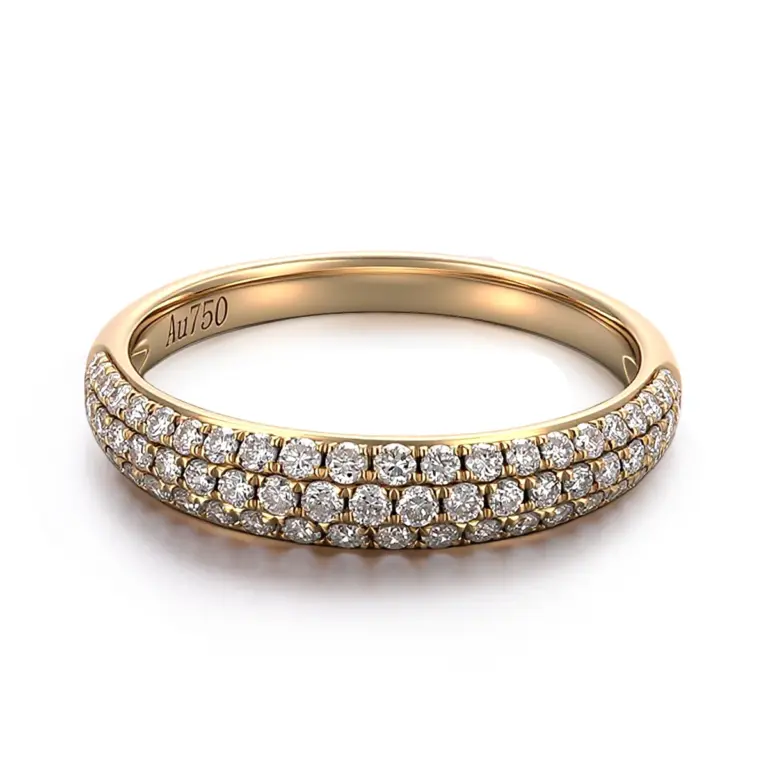 18k gold round lab grown diamond eternity band 1