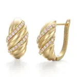 18k gold round lab grown diamond everyday hoop earrings 1
