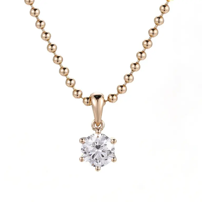 Collier pendentif en or 18 carats avec diamant rond de laboratoire 1
