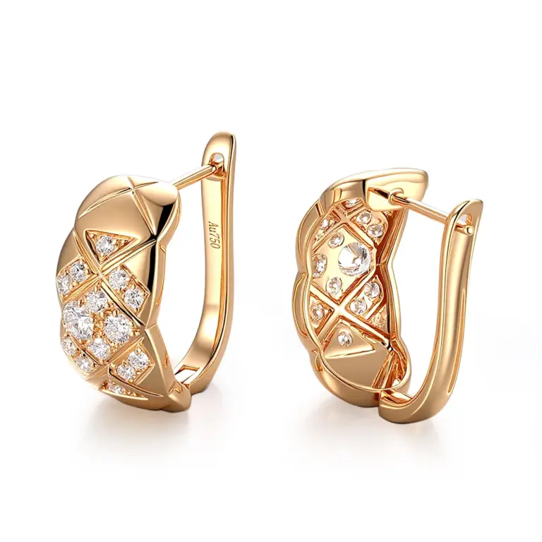 18k gold round lab grown diamond petite hoop earrings 1