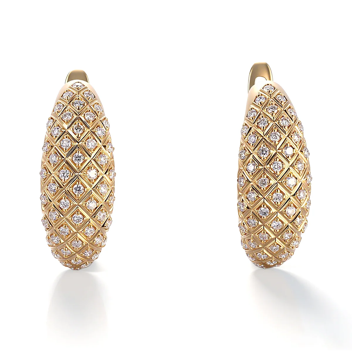 18k gold round lab grown diamond slim hoop earrings 1 18k gold round lab grown diamond slim hoop earrings 1