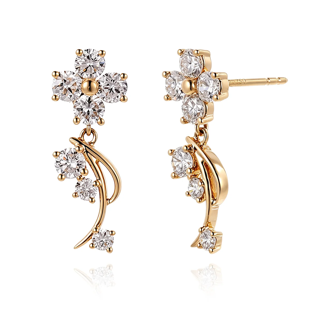 18k gold round lab grown diamond swing drop earrings 1 18k gold round lab grown diamond swing drop earrings 1