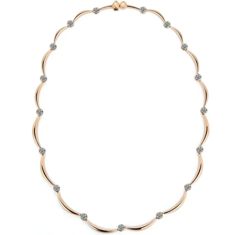 Collar de tenis redondo de oro de 18k con diamante cultivado en laboratorio 1