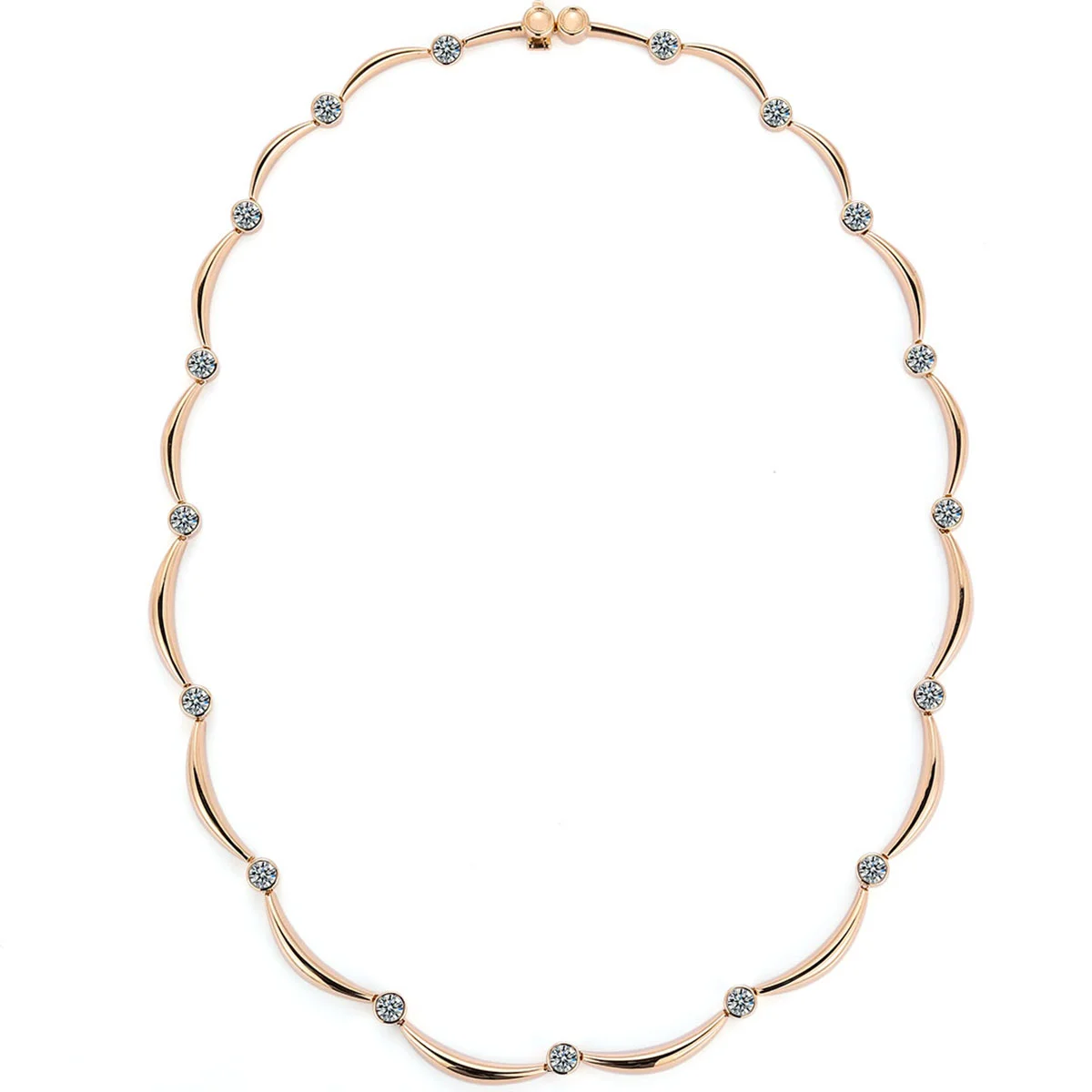 Collar de tenis redondo de oro de 18k con diamante cultivado en laboratorio 1 Collar de tenis redondo de oro de 18k con diamante cultivado en laboratorio 1