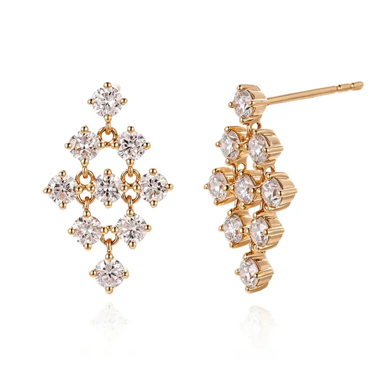 18k gold round lab grown diamond timeless stud earrings 1