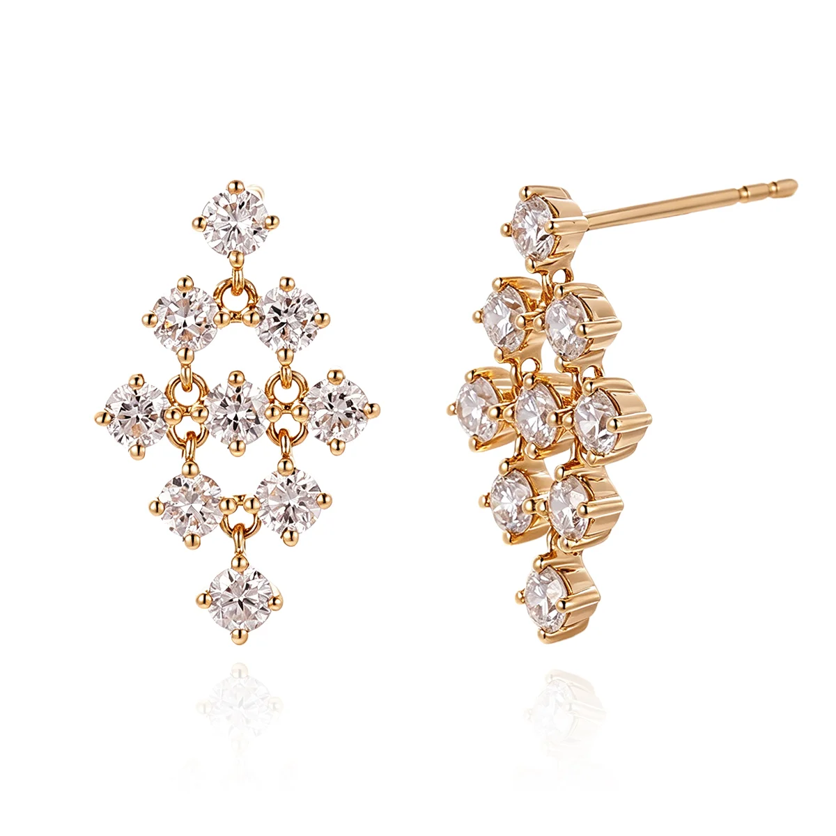18k gold round lab grown diamond timeless stud earrings 1 18k gold round lab grown diamond timeless stud earrings 1