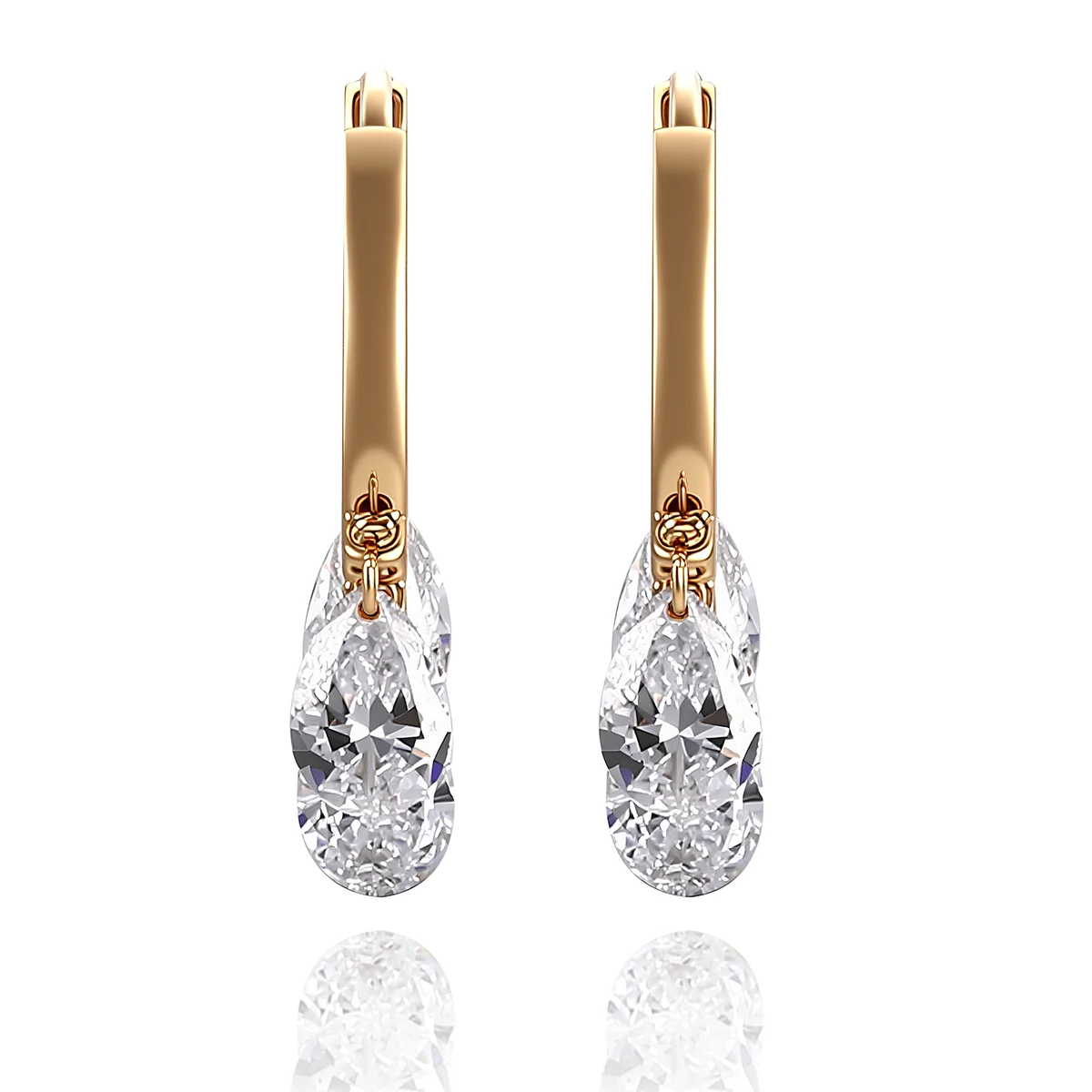 18k gold ten stone pear lab grown diamond hoop earrings 1 18k gold ten stone pear lab grown diamond hoop earrings 1