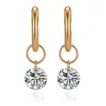 18k gold two stone round lab grown diamond drop earrings 1