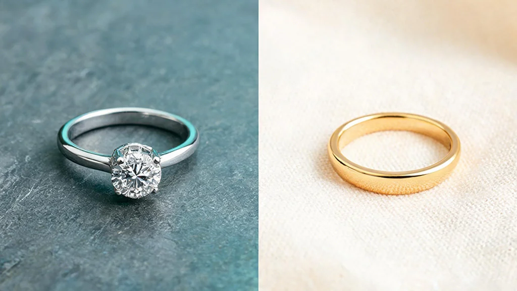 Platinum vs gold ring side by side comparison