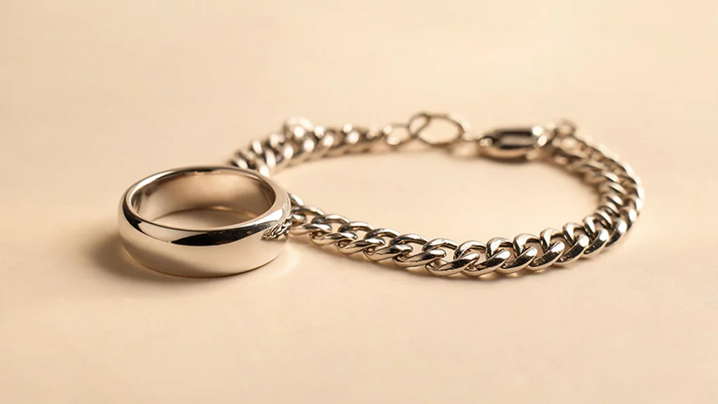 Sterling silver ring and bracelet with polished finish