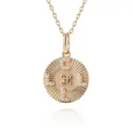 effortless 10k gold round lab grown diamond pendant necklace 1