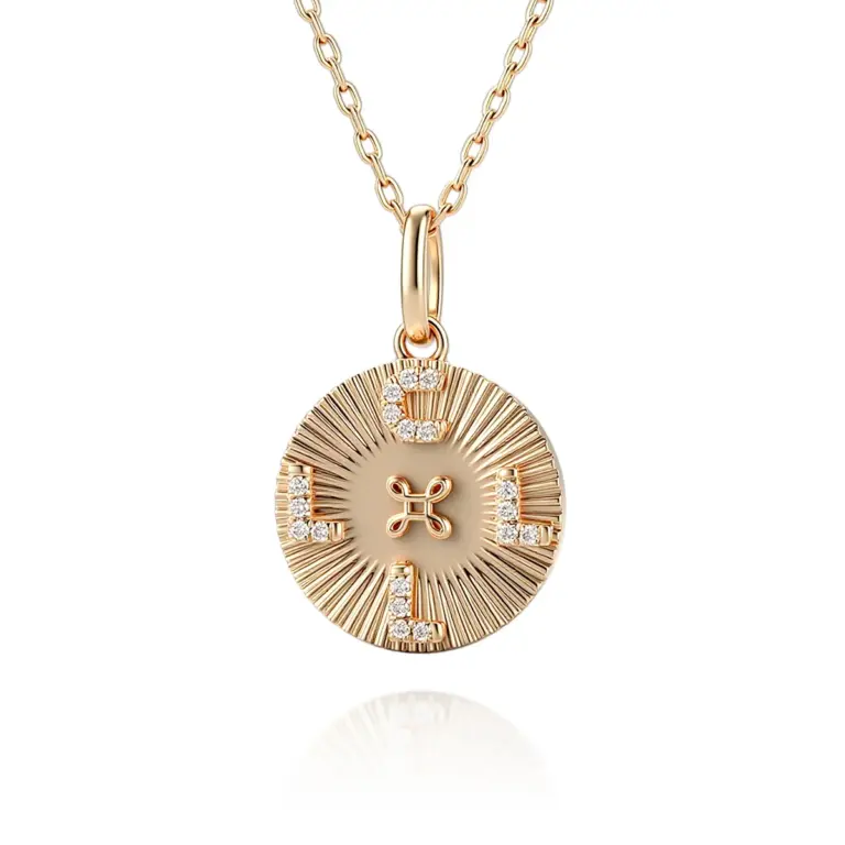 Collier pendentif en or 10 carats avec diamant rond de laboratoire, facile à porter 1