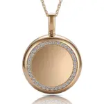 graceful 10k gold round lab grown diamond pendant necklace 1