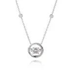 minimalist 14k gold round lab grown diamond pendant necklace 1