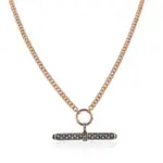statement 10k gold round lab grown diamond pendant necklace 1