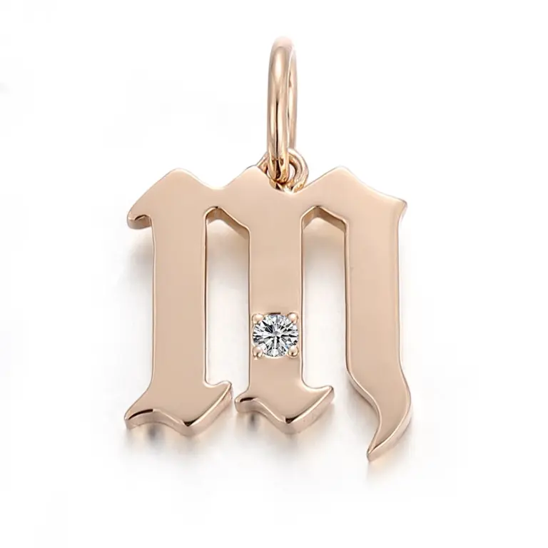 Collana con pendente rotondo in oro 14 carati con diamante sintetico, senza tempo 1