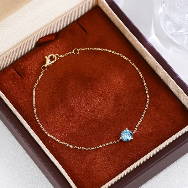 14k gold 0 5ct round lab grown diamond chain bracelet 5