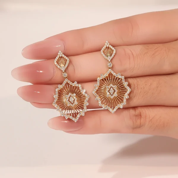 14k gold grand diamond drop earrings 5